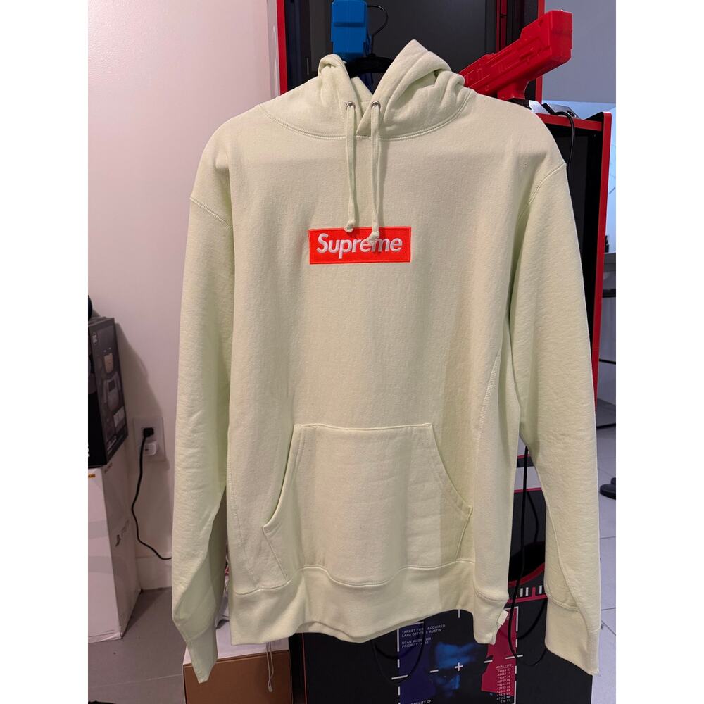 Supreme Pale Lime Box Logo Hoodie Large FW17